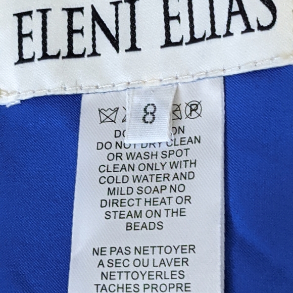 Eleni Elias Satin  Gown With Embellishments, Sz 8 , NWT - Picture 7 of 7